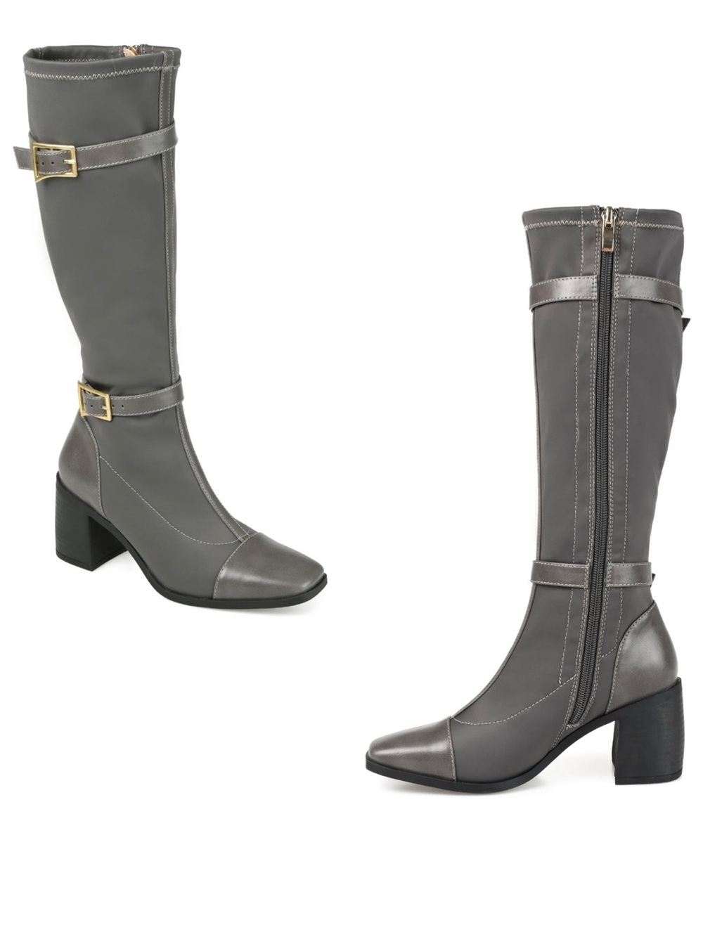 BRAND NEW Journee Womens Gaibree Wide Calf Stacked Heel Knee High Boots Size 8.5